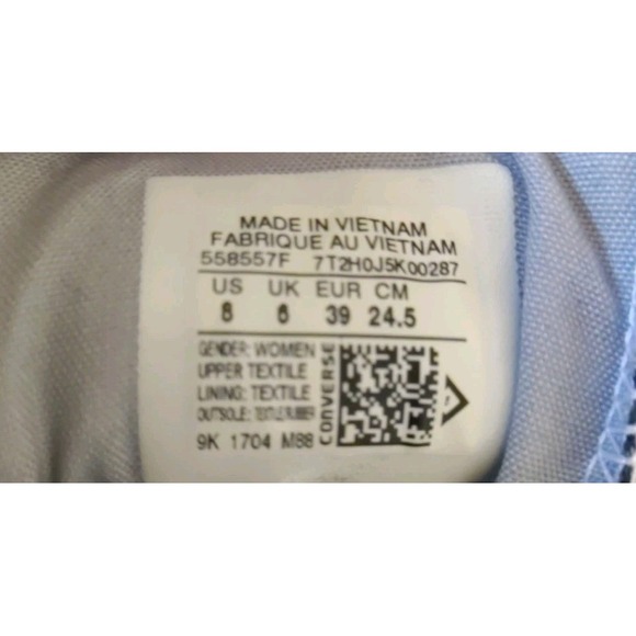 Converse All‎ Star Heather Grey Taylor Low Top Sneakers Size 8 - Picture 5 of 6